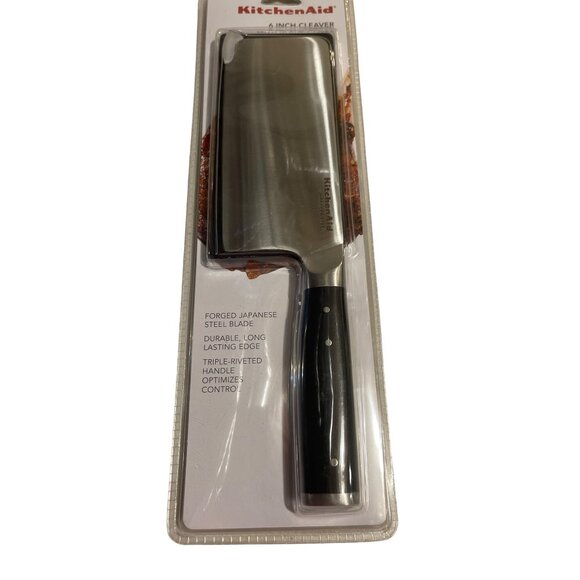 Kitchenaid Meat Cleaver W/Blade Cover 6” Forged Japanese steel blade New! - Picture 1 of 4